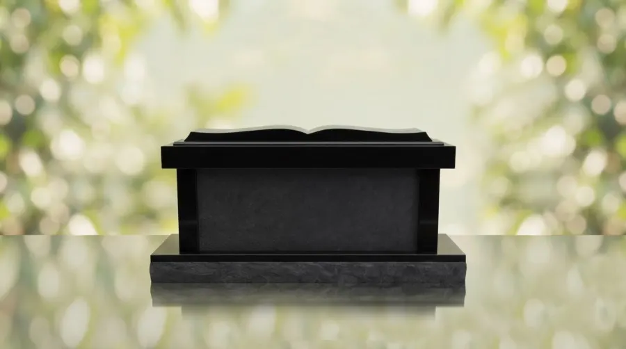 Open Book Bench Granite Columbarium view 2