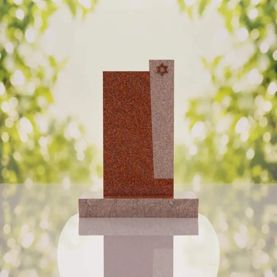 Modern Jewish Granite Memorial Headstone view 2