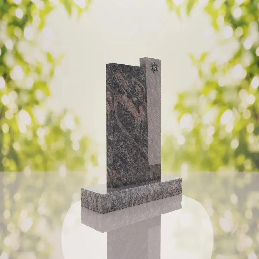 Modern Jewish Granite Memorial Headstone view 4