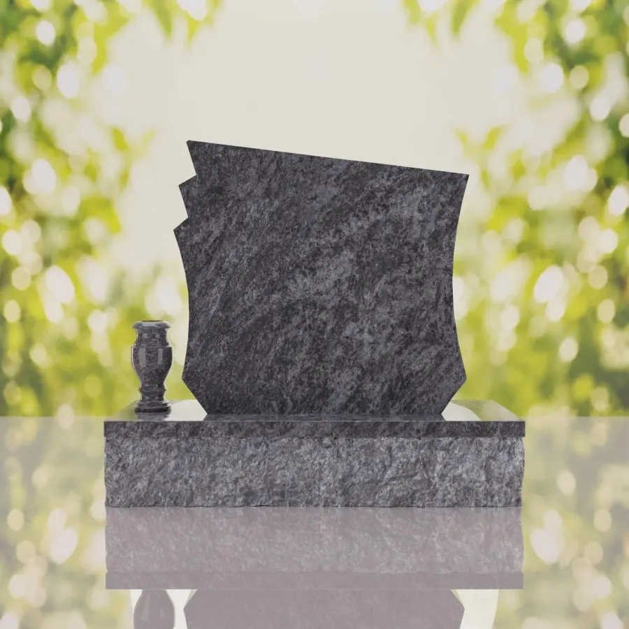 Modern Mary Upright Headstone view 4