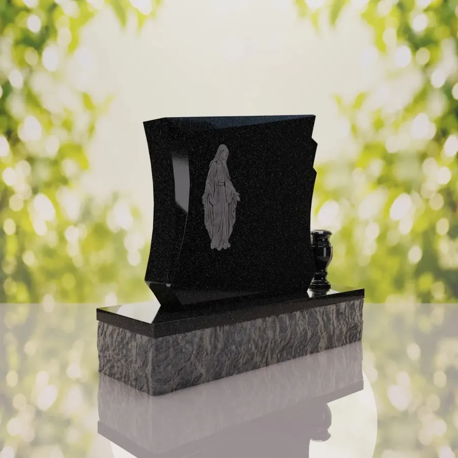 Modern Mary Upright Headstone