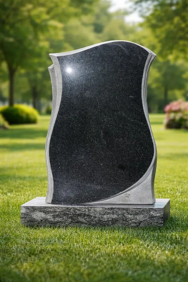 Modern Ogee Upright Granite Headstone