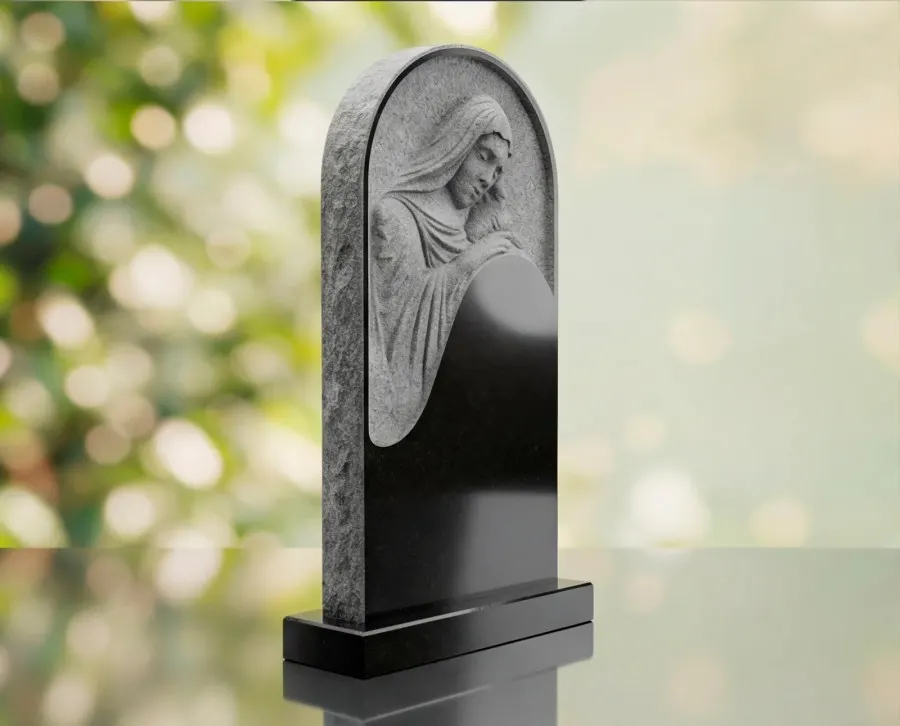 Special Shaped Madonna Headstone view 2