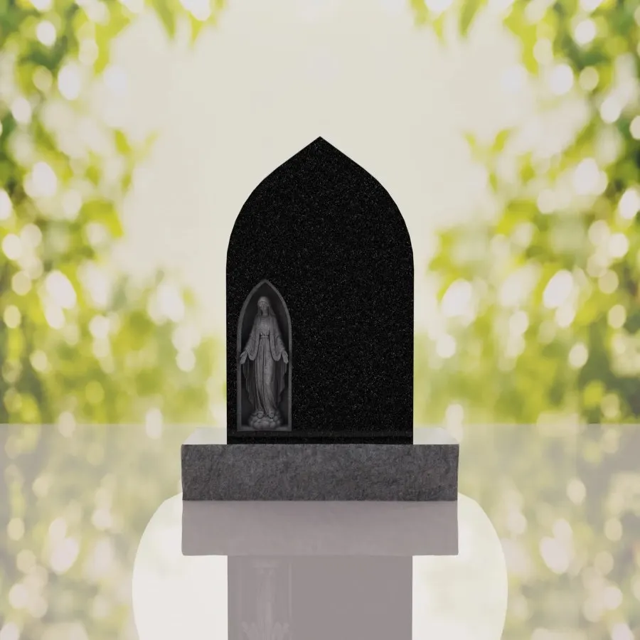 Our Lady of Grace Catholic Granite Headstone view 2
