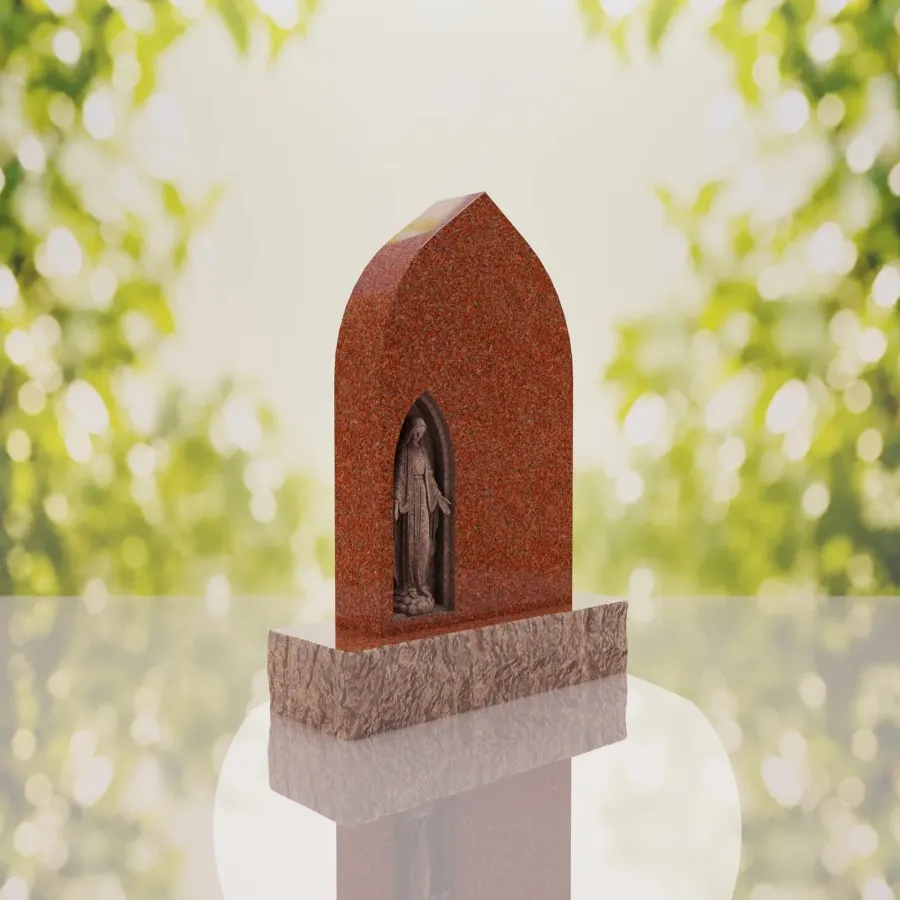 Our Lady of Grace Catholic Granite Headstone view 4