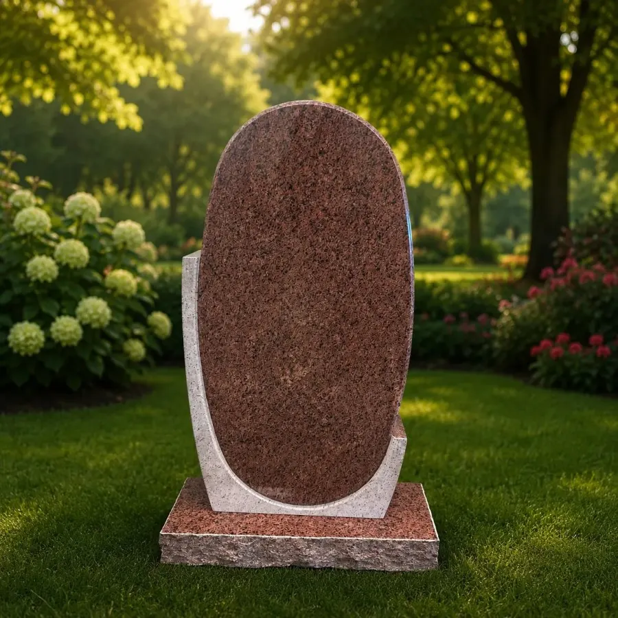 Oval Upright Granite Headstone 25x6x47