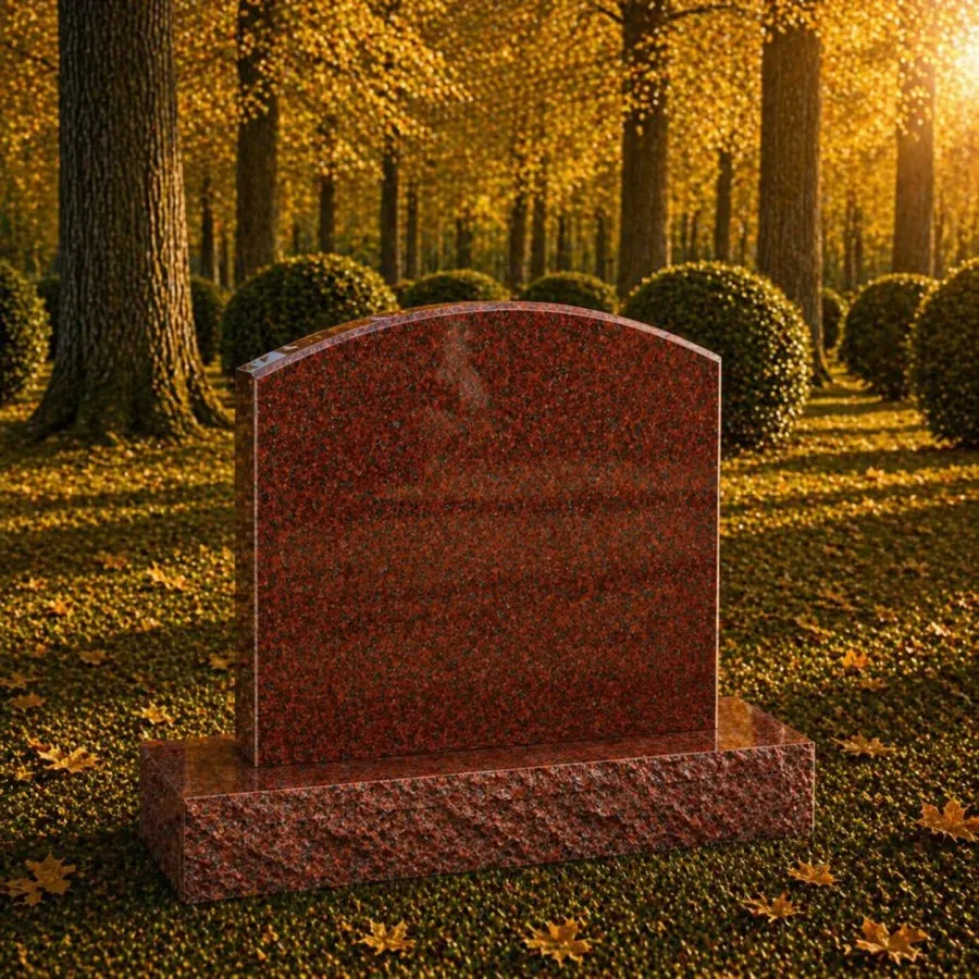 Polished Upright Headstone with Rock Base 18 x 3 x 18 — Design 2