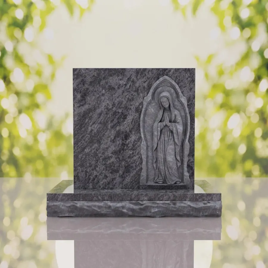 Praying Madonna Memorial Headstone view 3