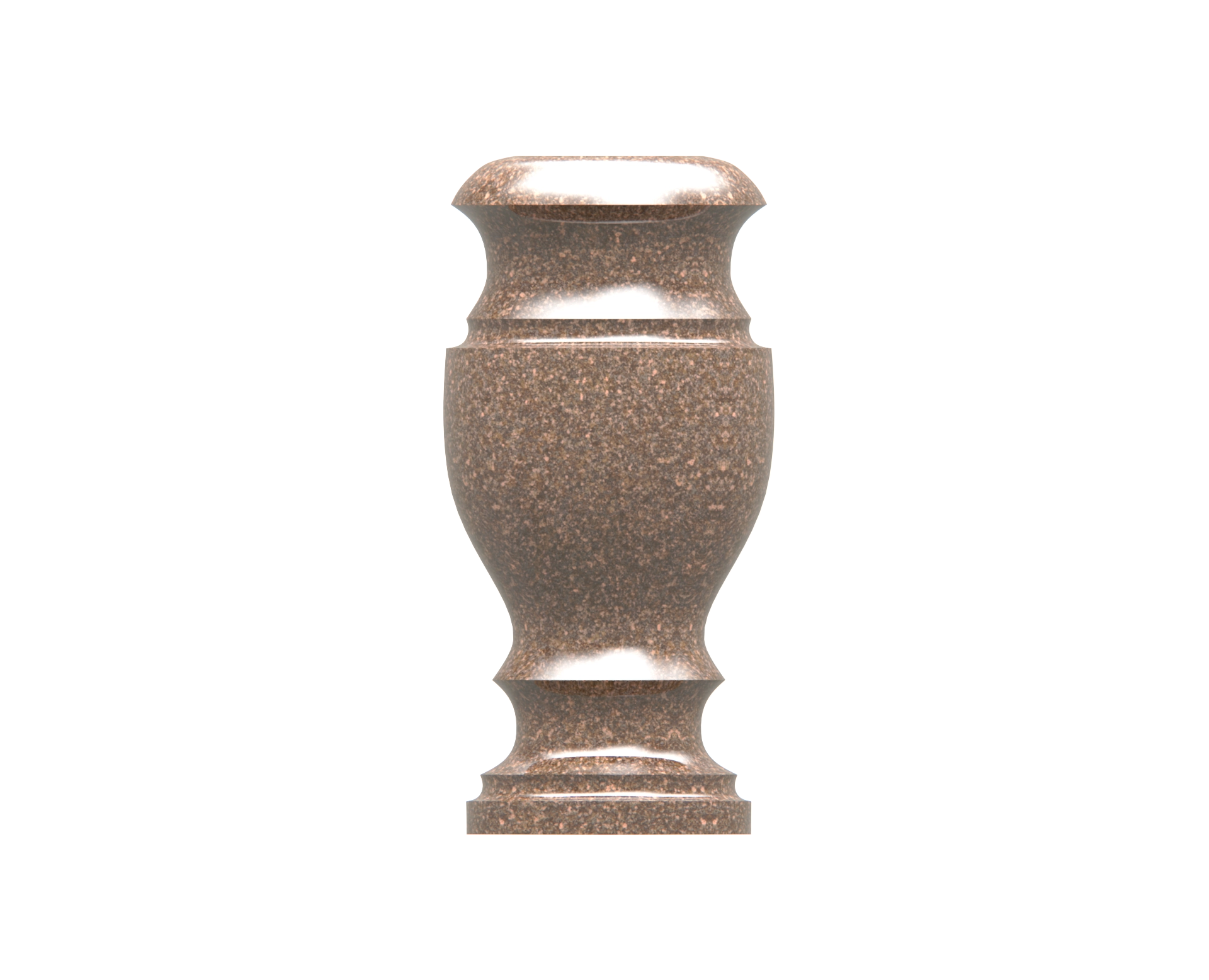 Premium Granite Cemetery Vase in Morning Rose ver 2