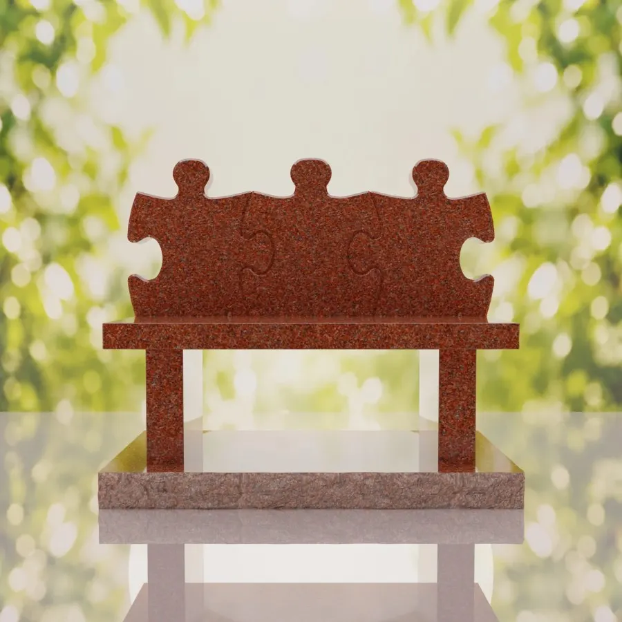 Puzzle Bench Headstone view 2