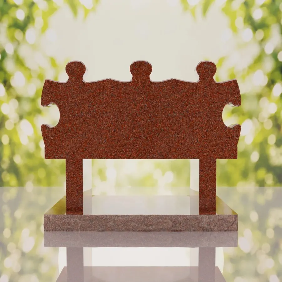 Puzzle Bench Headstone view 3