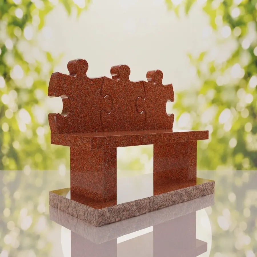 Puzzle Bench Headstone