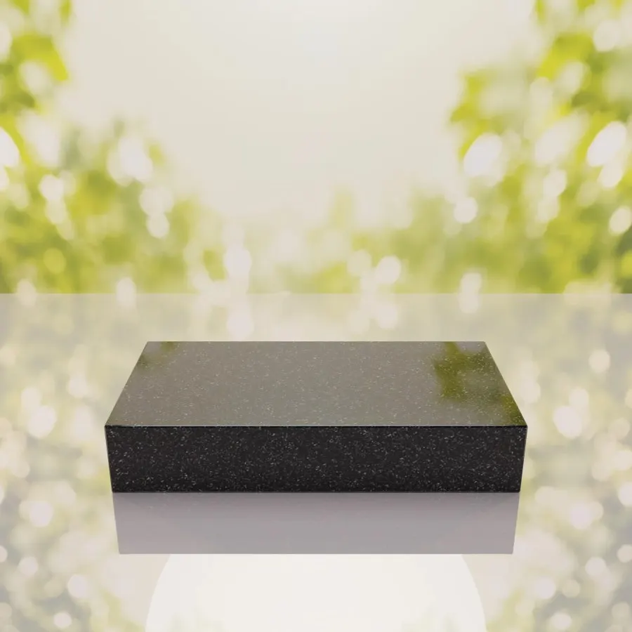 Raised Polished Flat Granite Grave Marker view 2