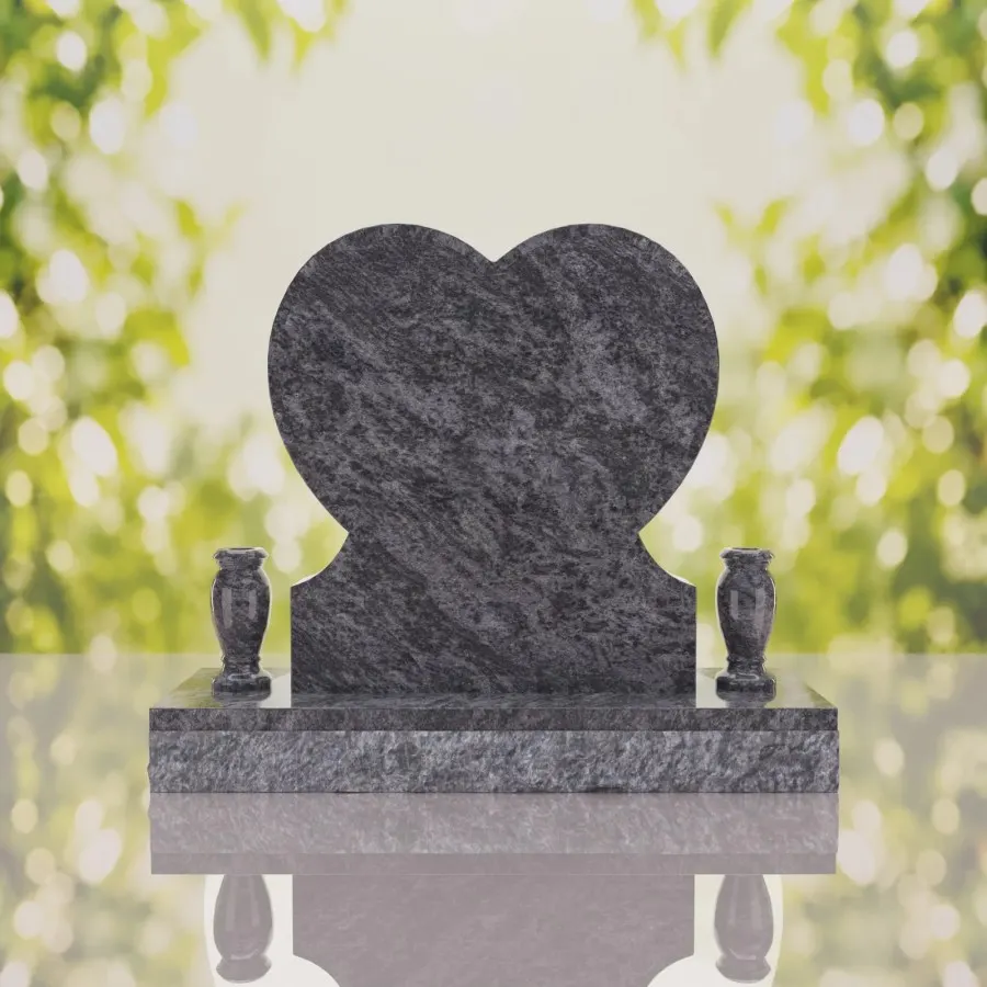 Rose Heart Headstone view 4