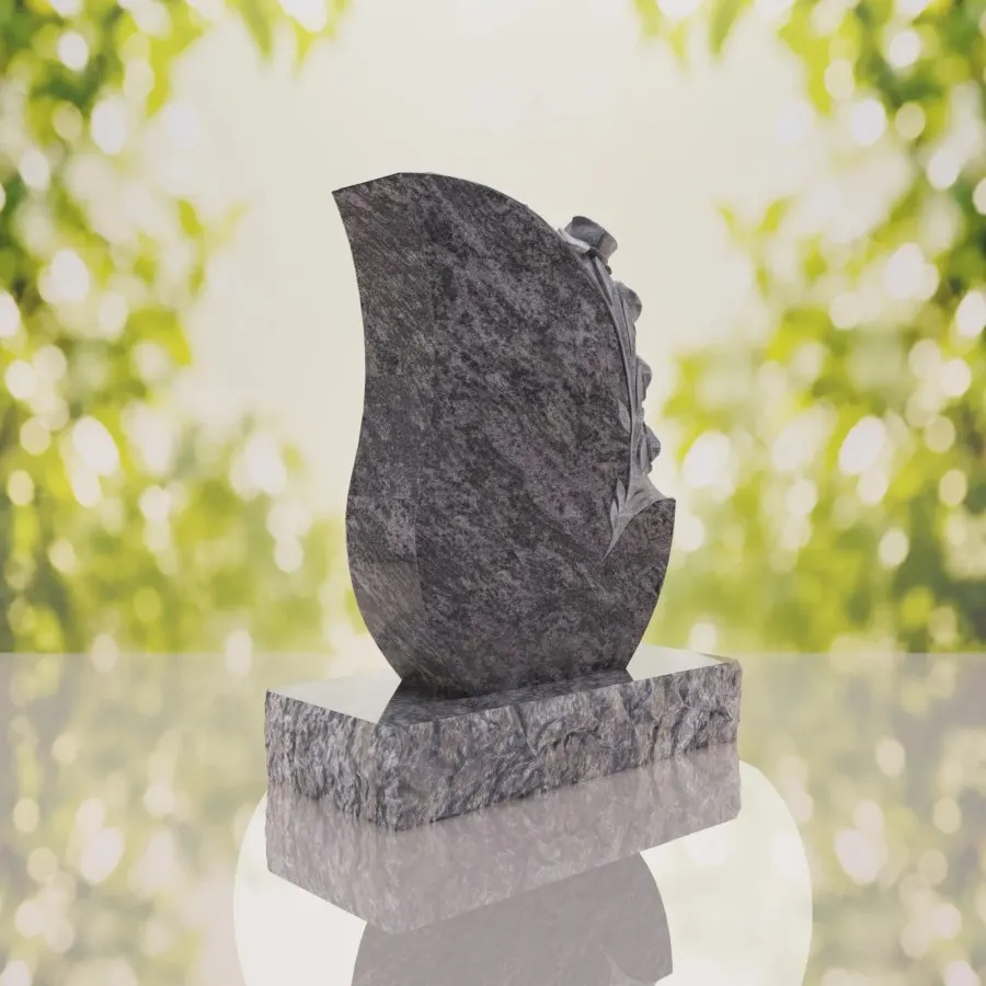 Rose Teardrop Headstone view 2