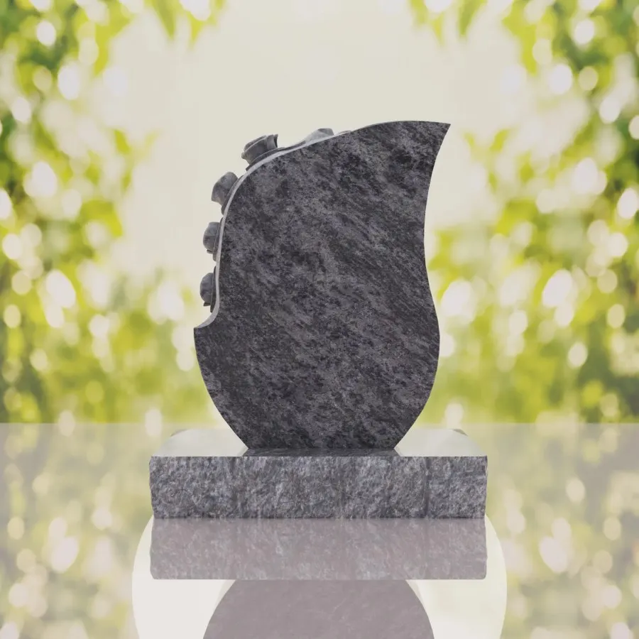Rose Teardrop Headstone view 4