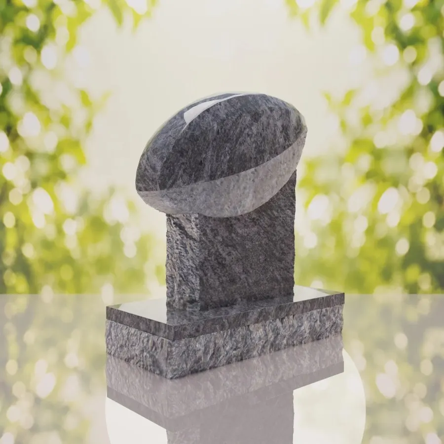 Rugby Ball Headstone view 2
