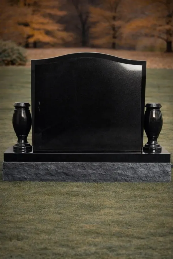 Serpentine Upright Granite Headstone 24 x 6 x 20 (serpentine companion headstone 3)