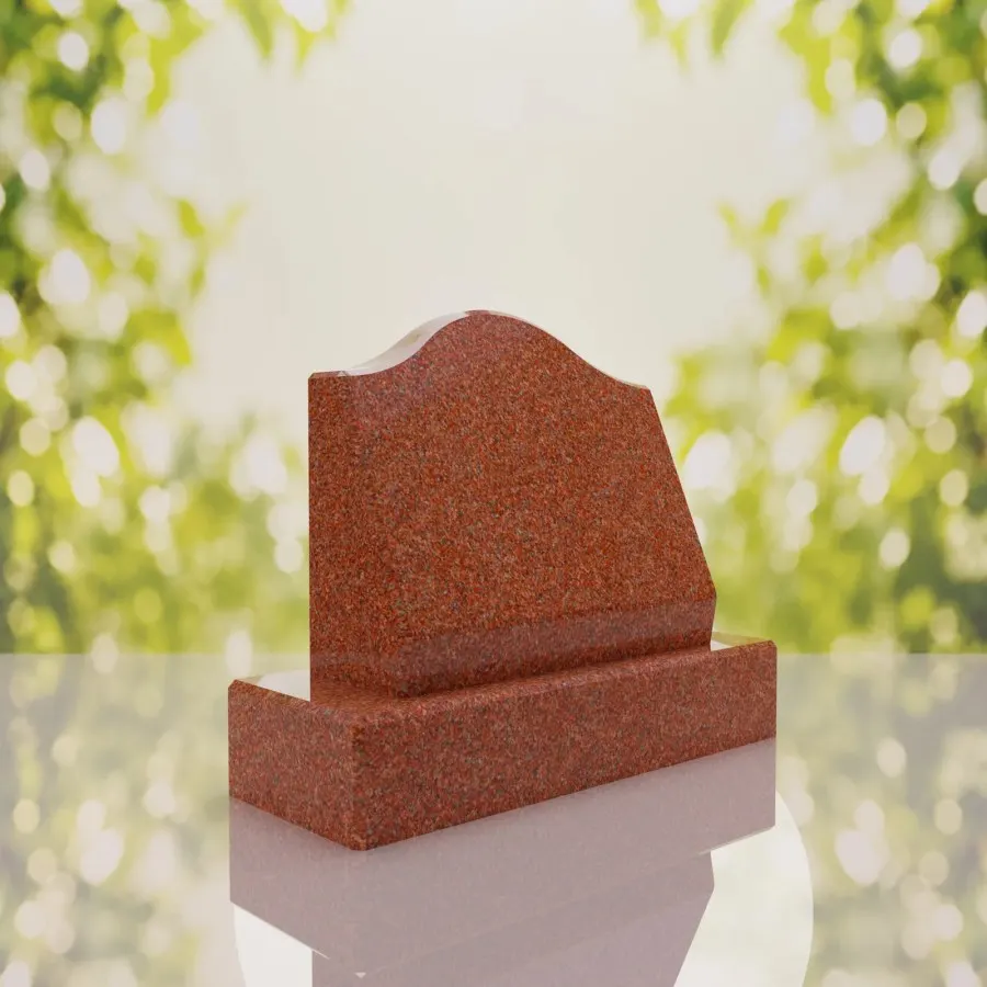 Serpentine Top Slant Granite Headstone 20 x 8 x 5 view 4