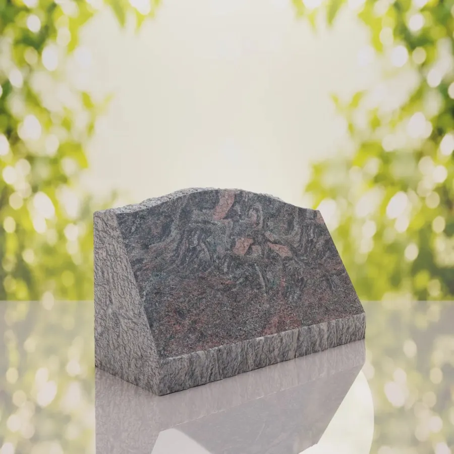 Serpentine Top Slant Granite Headstone 24 x 10 x 16 view 4