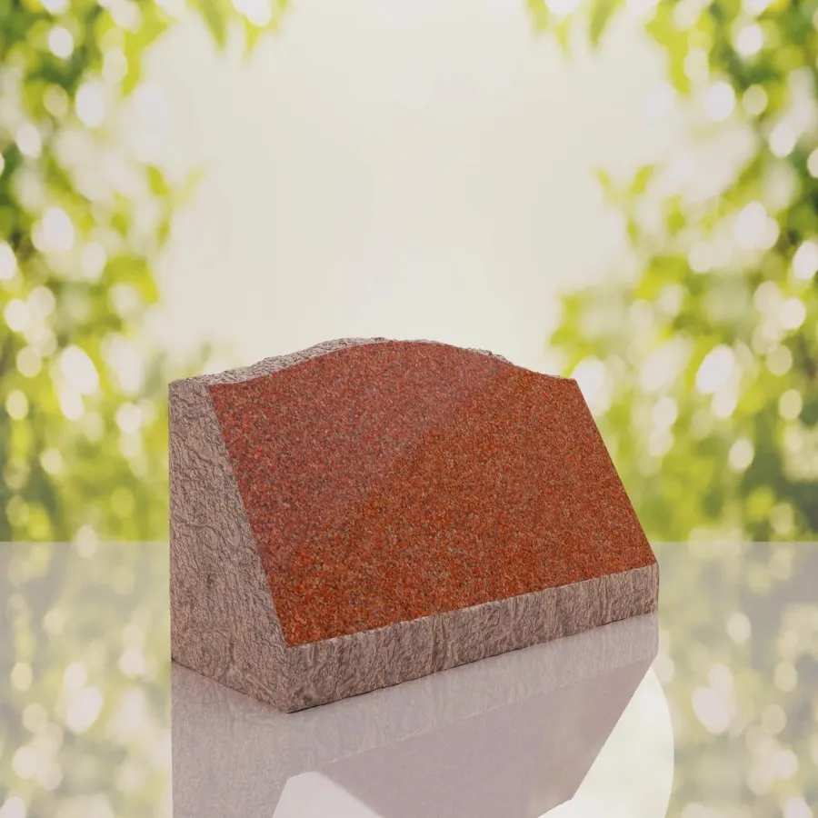 Serpentine Top Slant Granite Headstone 24 x 10 x 16