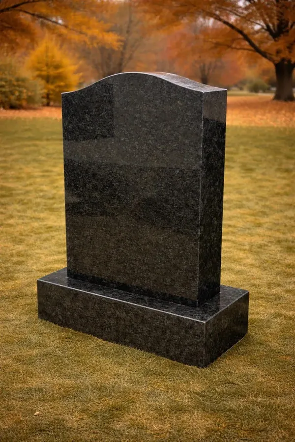 Serpentine Upright Granite Headstone — Design 10