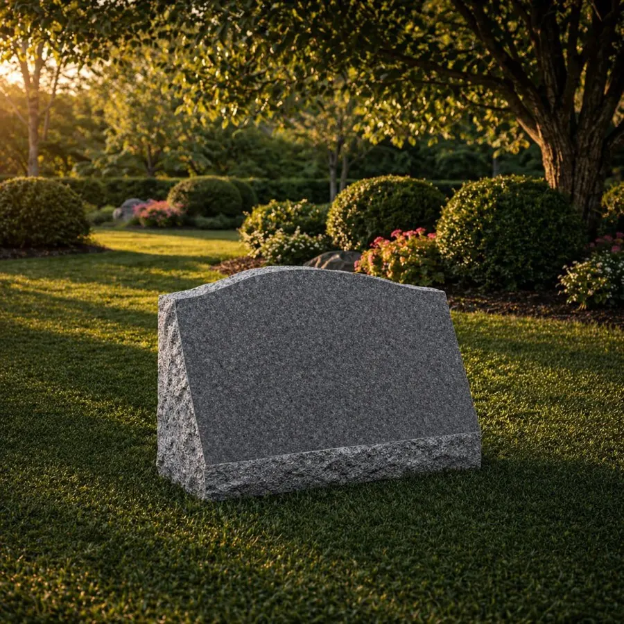 Serpentine Slant Granite Headstone