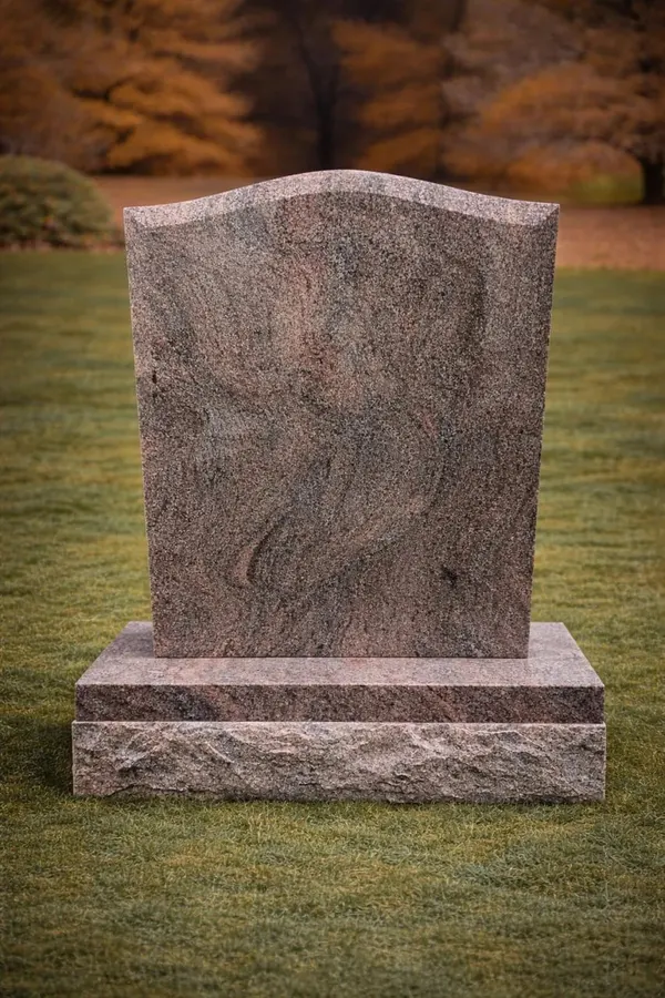 Serpentine Upright Granite Headstone — Design 2