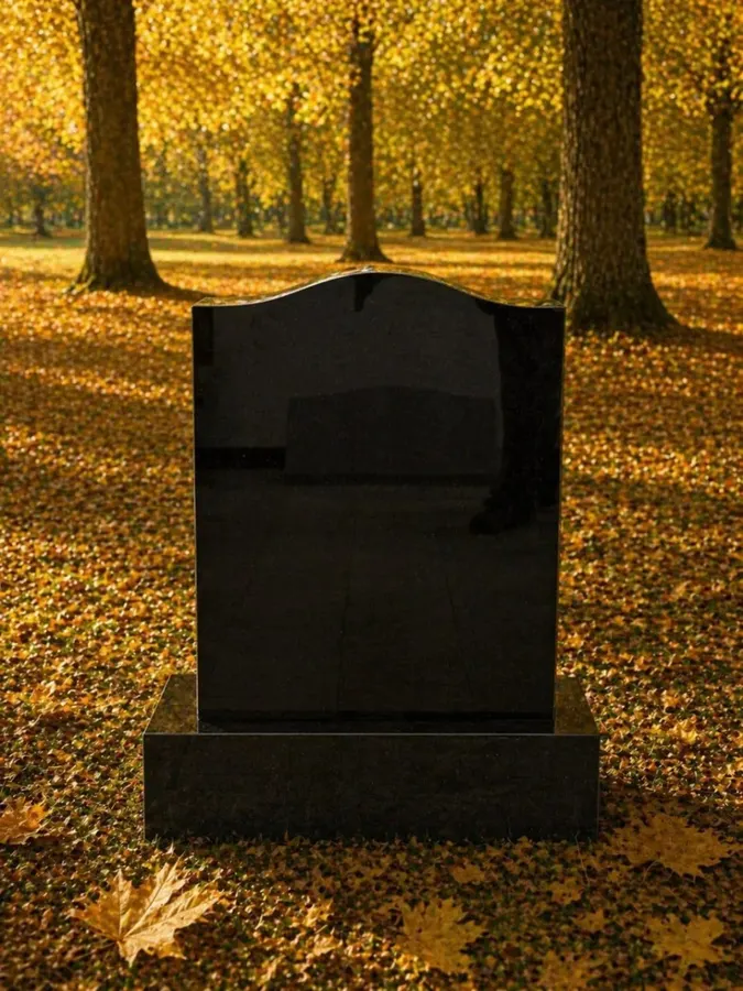 Serpentine Upright Granite Headstone — Design 6