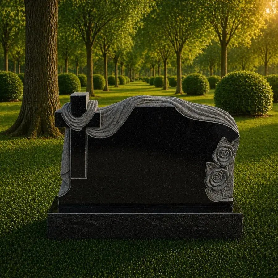 Special Shape Granite Headstone with Cross
