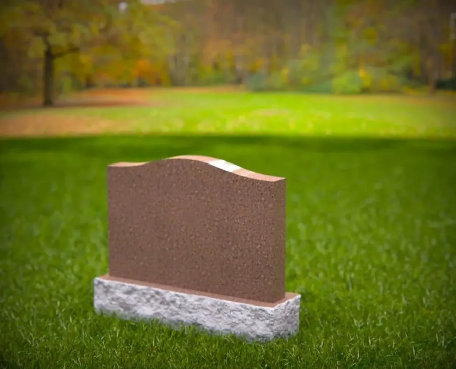 Serpentine Wave Companion Upright Headstone