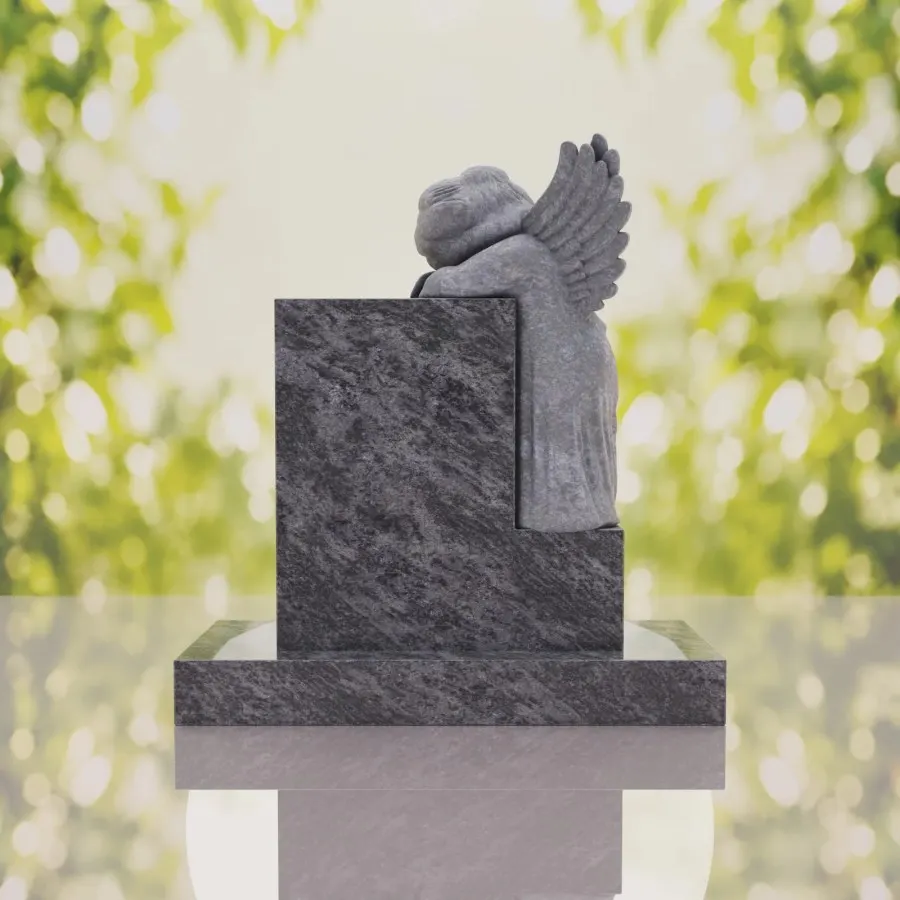 Sleeping Angel Upright Headstone view 4