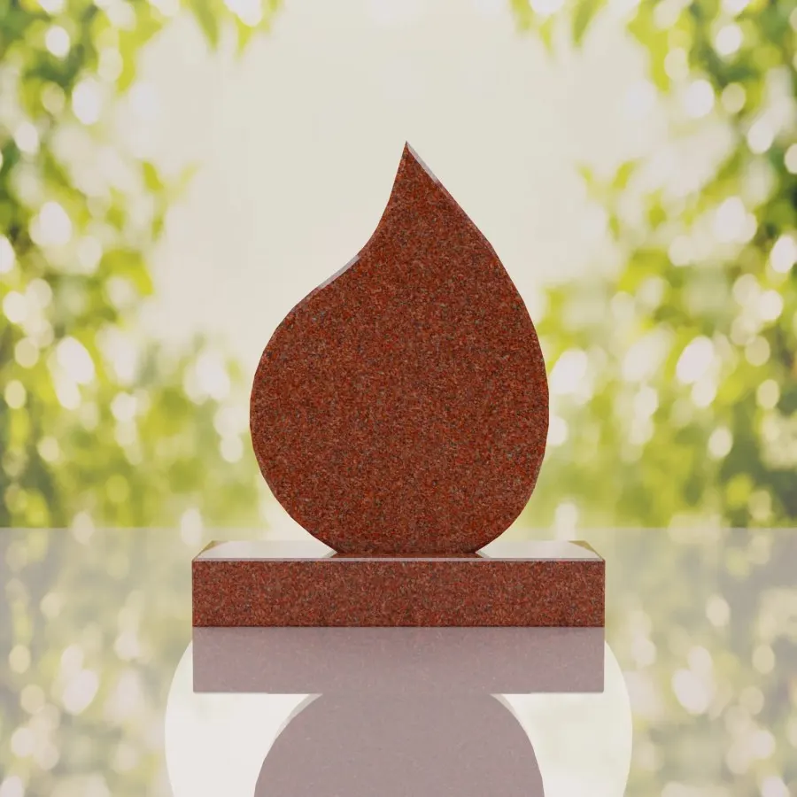 Teardrop Shape Granite Headstone view 2