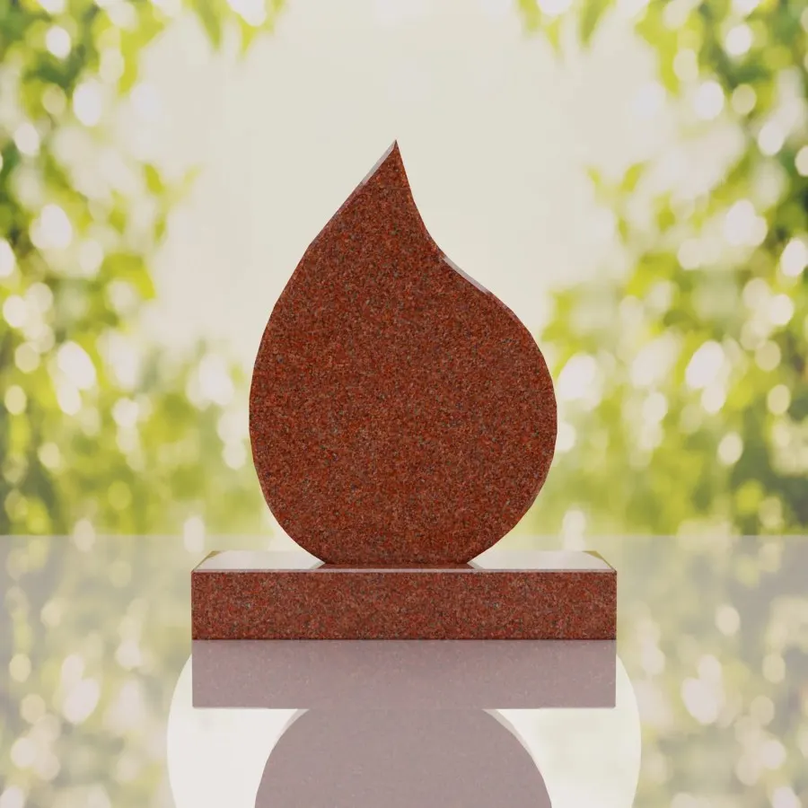 Teardrop Shape Granite Headstone view 3