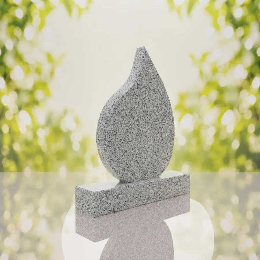 Teardrop Shape Granite Headstone view 4