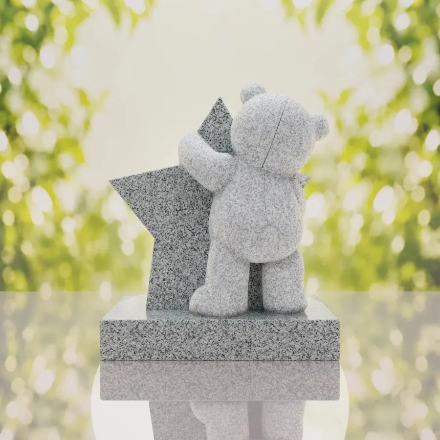Teddy Bear & Star Shape Children’s Granite Headstone view 3