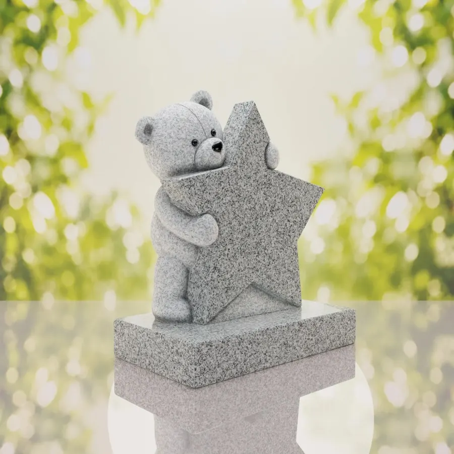 Teddy Bear & Star Shape Children’s Granite Headstone