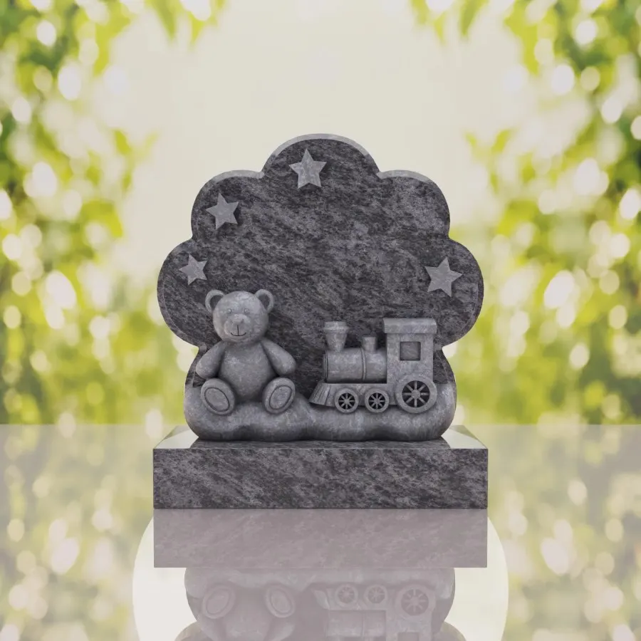Teddy Bear Train Child Headstone view 3