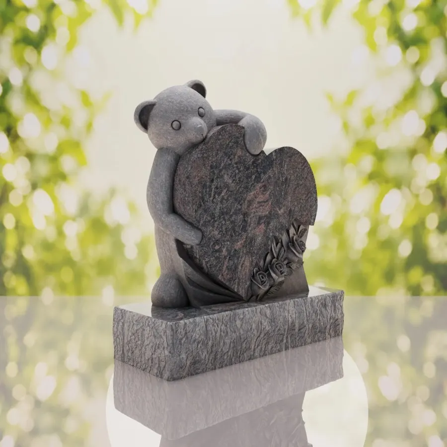 Teddy Heart Child Headstone view 4