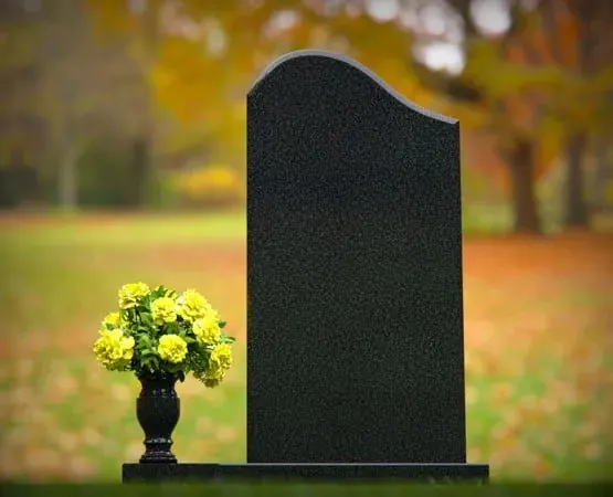 Upright Granite Headstone with Vase 20 x 2 x 39