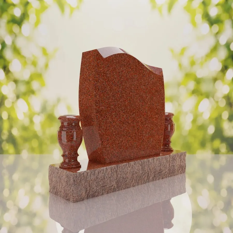 Wave Upright Headstone view 2