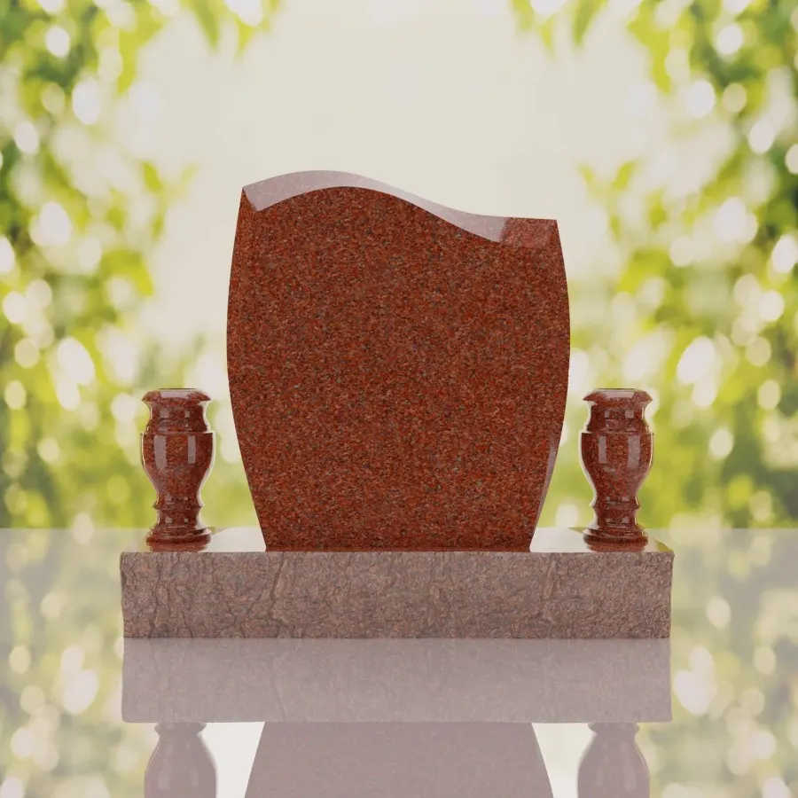 Wave Upright Headstone view 3