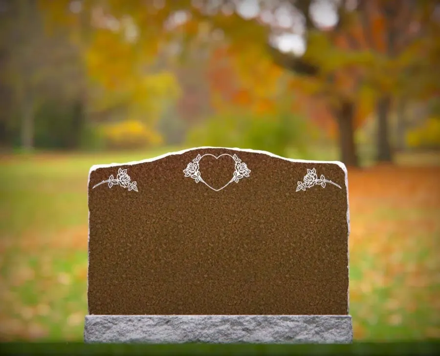 Wavy-Top Companion Upright Headstone
