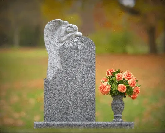 Weeping Angel Shape Granite Headstone Memorial 24x3x48